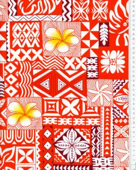 Polynesian fabric MAEVA Bordeaux - Tissushop